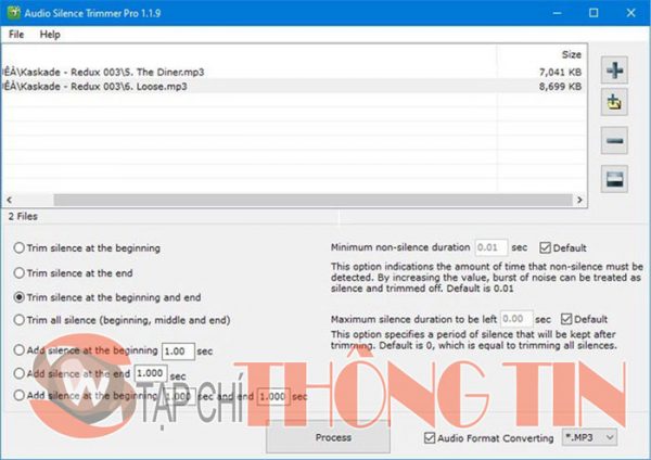 Download phần mềm Audio Silence Trimmer Pro