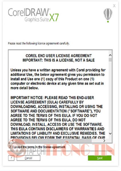Hướng dẫn cài đặt CorelDraw X7 Bước 2
