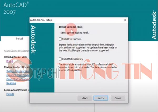 Hướng dẫn cài đặt phần mềm AutoCAD 2007 Bước 6,2
