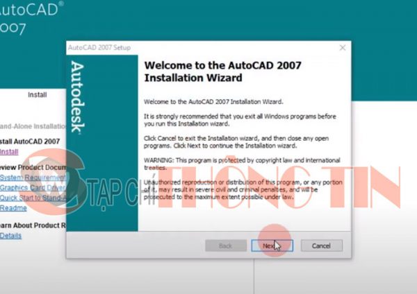 Hướng dẫn cài đặt phần mềm AutoCAD 2007 Bước 4,1