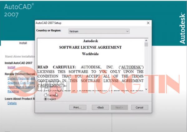 Hướng dẫn cài đặt phần mềm AutoCAD 2007 Bước 4,2