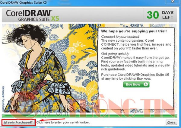 Hướng dẫn crack phần mềm Coreldraw X5 - Bước 1